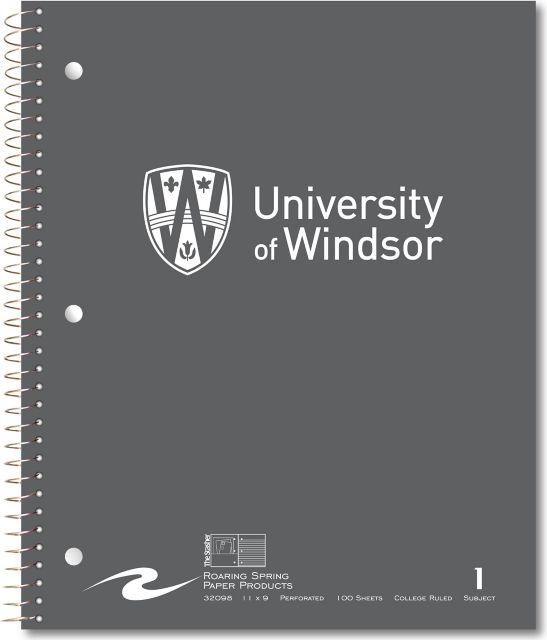 University of Windsor 1 Subject 100 Sheet Notebook