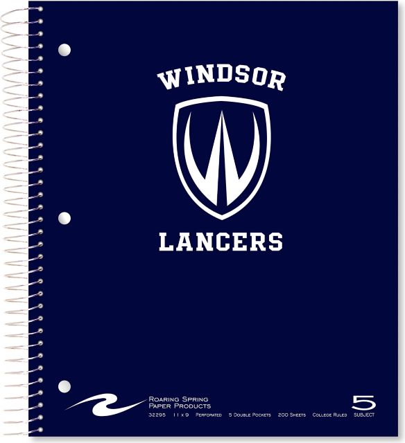University of Windsor Five Subject 200 Sheet Notebook