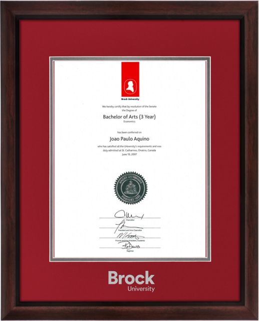 Brock University 15 x 19 Brentwood Diploma Frame