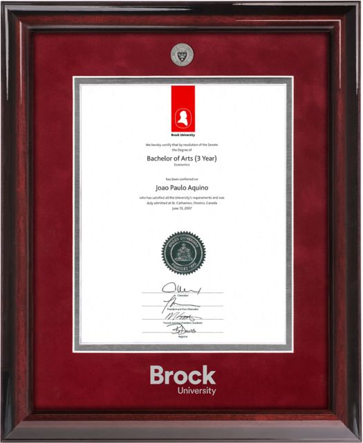 Brock University 15x19 Diploma Frame