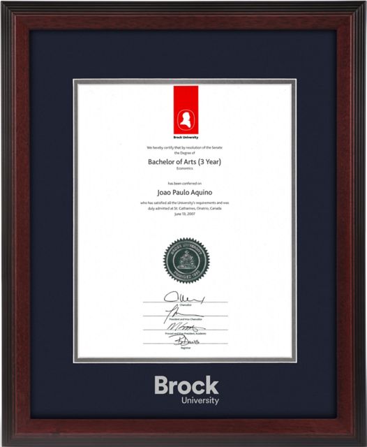 Brock University 15 x 19 Linear Diploma Frame