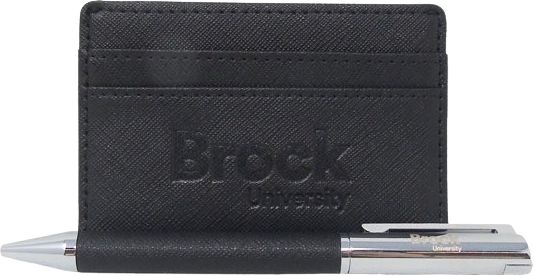 Brock University Leather Card Holder Set