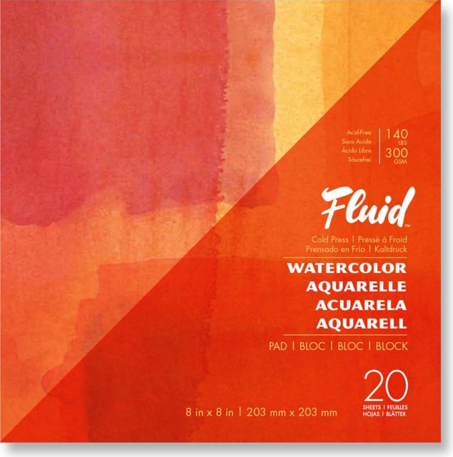 Fluid Watercolor Coldpress Pad 8X8