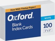 Oxford Plain Index Cards 3 x 5
