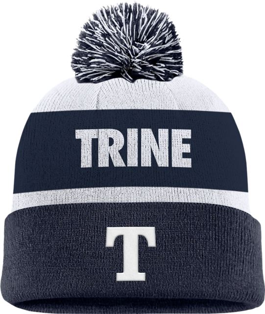 Trine University Stripe Peak Pom Beanie