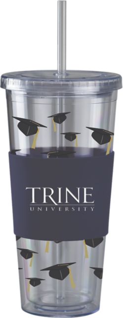 Trine University Acrylic Tumbler with Straw