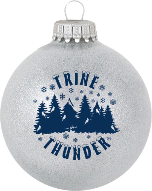 Trine University Sparkle Glass Ball Ornament