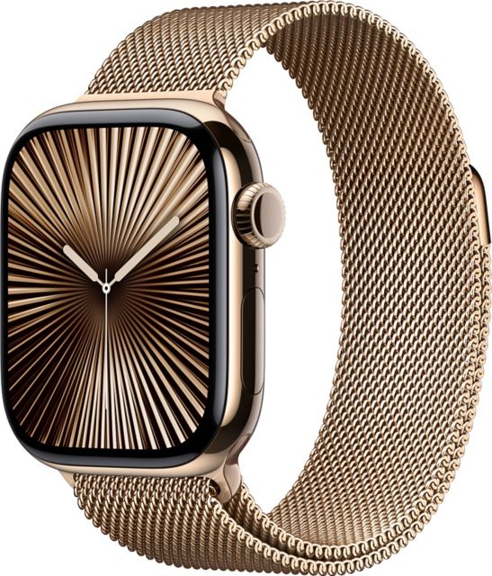 Apple Watch Series 10 GPS Cellular 46mm Gold Titanium Case with Gold Milanese Loop M L ONLINE ONLY Northwestern Connecticut Community College