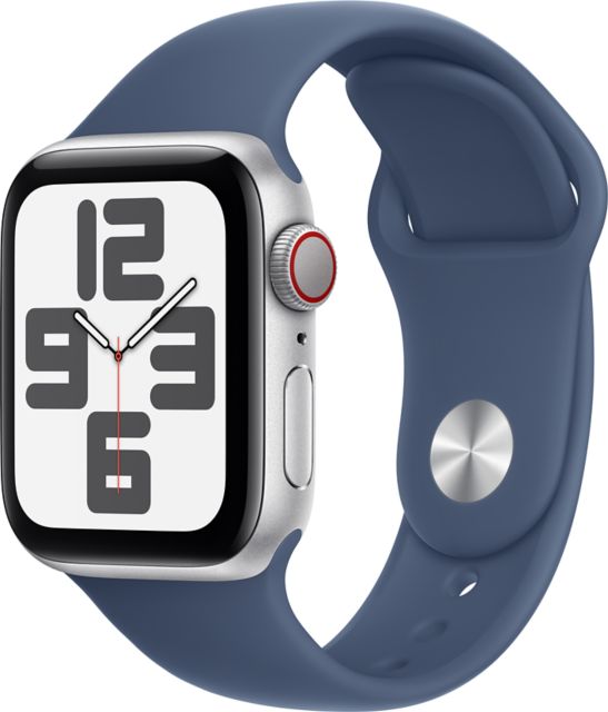 Apple Watch SE GPS + Cellular 40mm Silver Aluminum Case with Denim Sport  Band - M/L - ONLINE ONLY