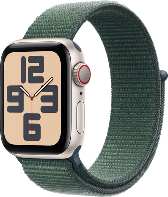 Apple Watch SE GPS + Cellular 40mm Starlight Aluminum Case with Lake Green  Sport Loop - ONLINE ONLY