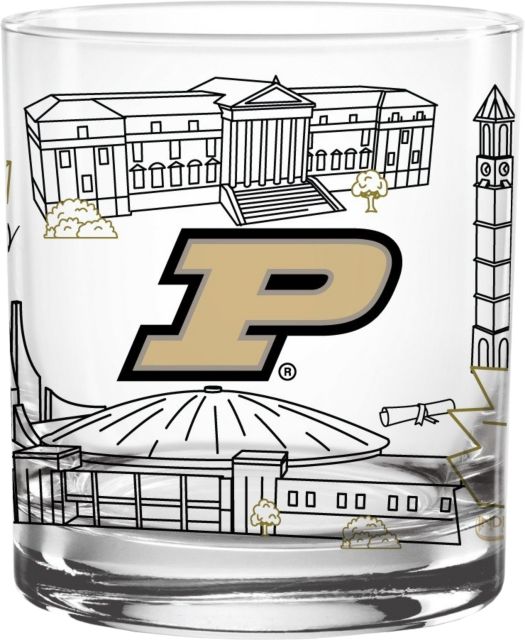 Purdue University 14 oz. Rock Glass