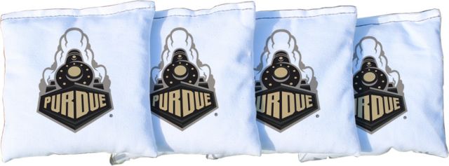 4 Purdue Boilermakers White Regulation Corn Filled Cornhole Bags - ONLINE ONLY