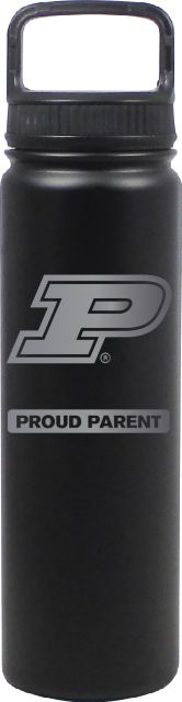 24 oz Matte Black Stainless Steel Water Bottle Proud Parent