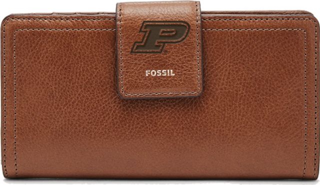 Fossil Leather Logan RFID Tab Clutch - Brown - ONLINE ONLY