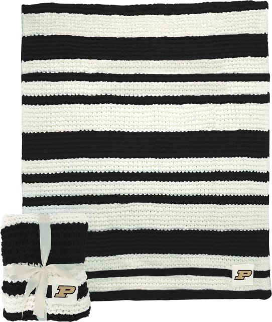 Purdue University Cable Knit Throw 50x60