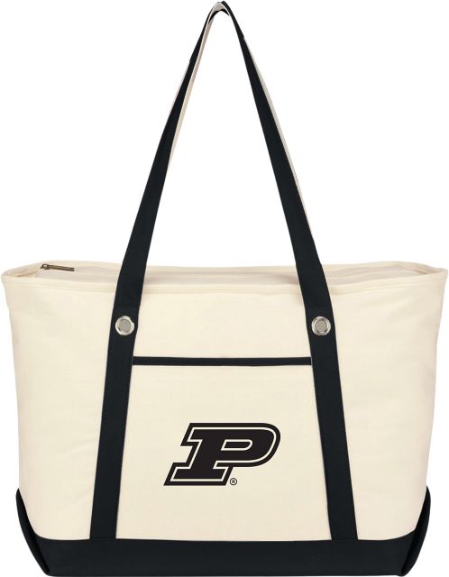 Purdue University Canvas Zippered Tote Bag