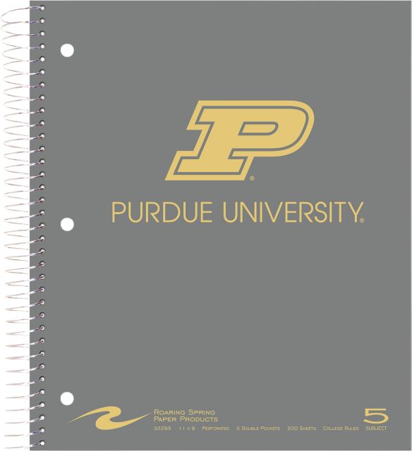 Purdue University 5 Subject Notebook 200-Sheet