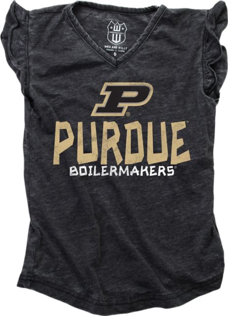 Purdue University Boilermakers Toddler Girls Ruffle Short Sleeve T-Shirt