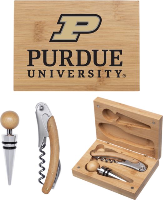 Purdue University Bamboo Wine Tool Set