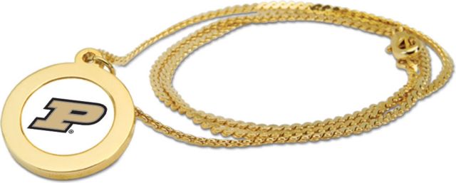 CSI Gold Pendant Necklace With Colored Medallian - ONLINE ONLY