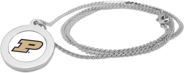 CSI Silver Pendant Necklace With Colored Medallian - ONLINE ONLY