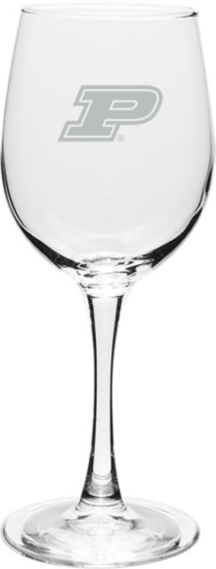 Purdue University 12 oz. Etched Wine Glass