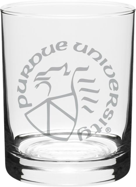 Purdue University 14 oz. Double Old Fashioned Glass