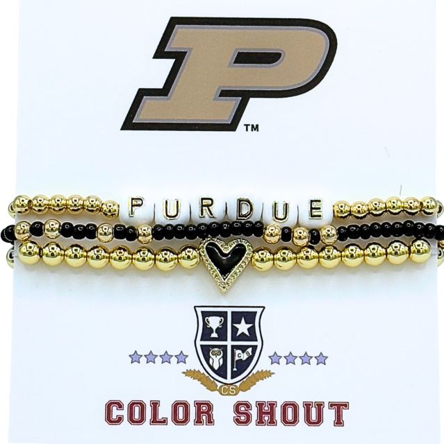 Purdue University Love Stack Bracelet Set