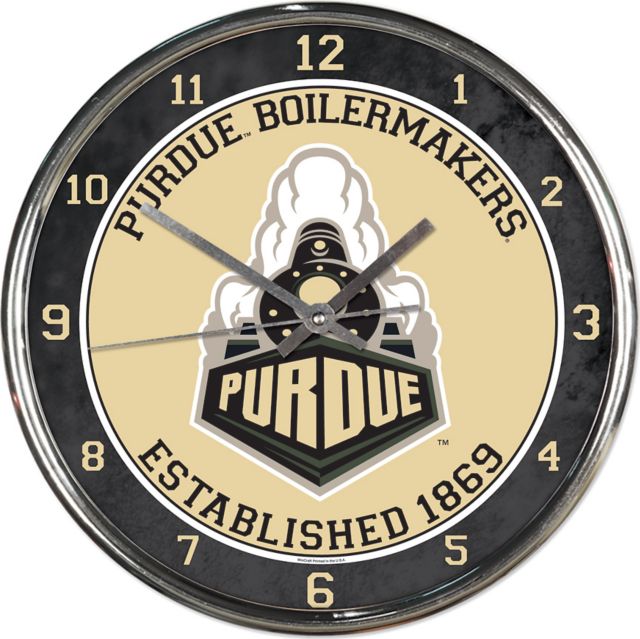 Purdue University 12 in. Chrome Clock