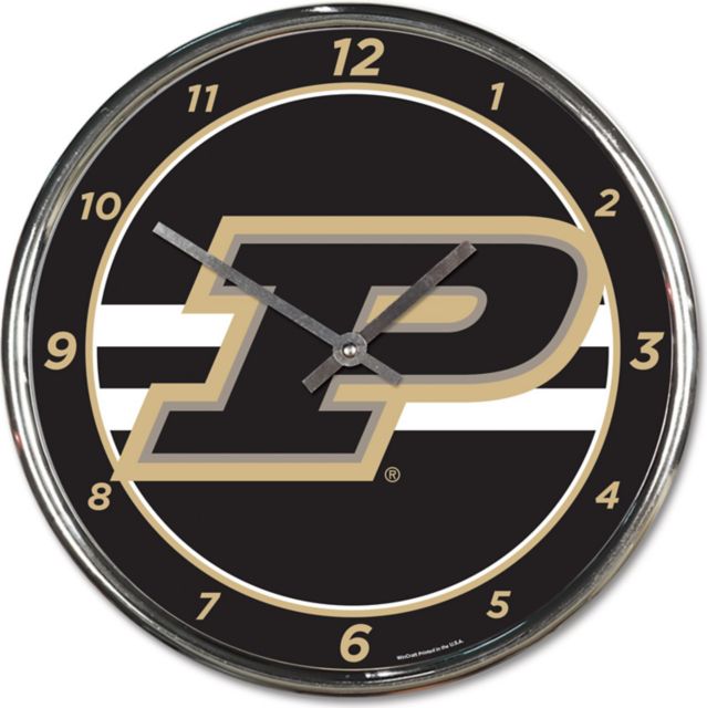 Purdue University 12 in. Chrome Clock