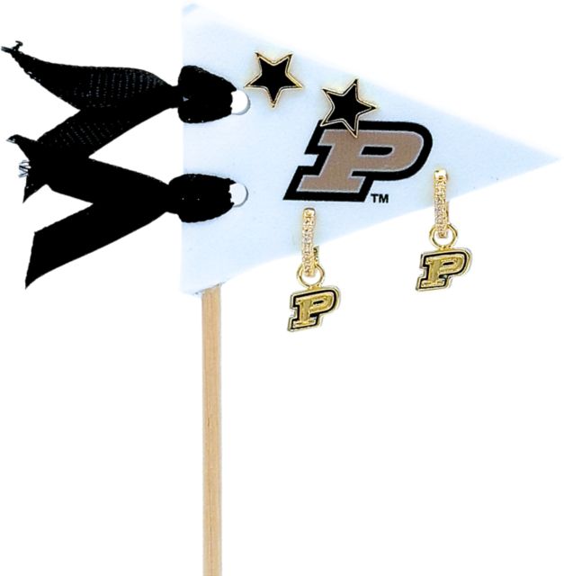 Purdue University Pennant Earring Set - 2 Pair