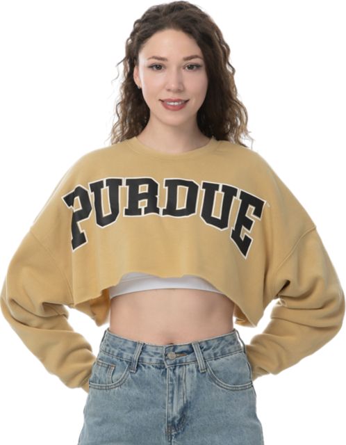 Purdue University Women's Crop Crewneck Sweatshirt