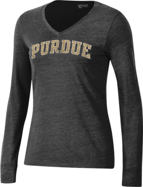 Purdue University Women's Long Sleeve Tri-Blend V-Neck T-Shirt