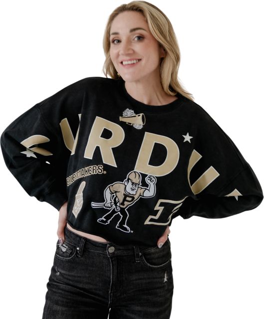 Purdue University Boilermakers Women's Crop Crewneck Sweatshirt