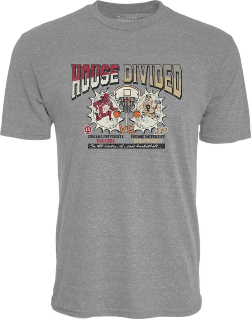 Purdue University Basketball IU House Divided Tri-Blend Short Sleeve T-Shirt