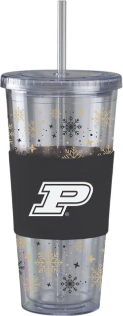 Purdue University Straw Snowflake Tumbler
