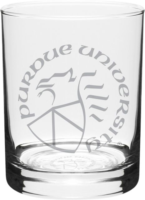 Purdue University 14 oz. Double Old Fashioned Glass