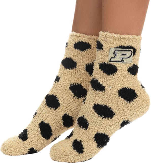 Purdue University Fuzzy Dot Socks