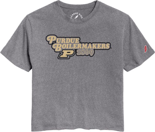 Purdue University Youth Girl's Boilermakers Cut Off Short Sleeve T-Shirt