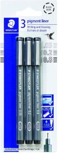 PIGMENT LINER BLACK 3PC