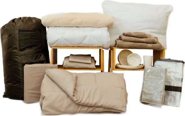 Deluxe 17pc Bedding Bundle in Taupe, Twin XL, includes Bonus Kitchenware Set,  IN-STORE PICKUP ON MOVE-IN DAY