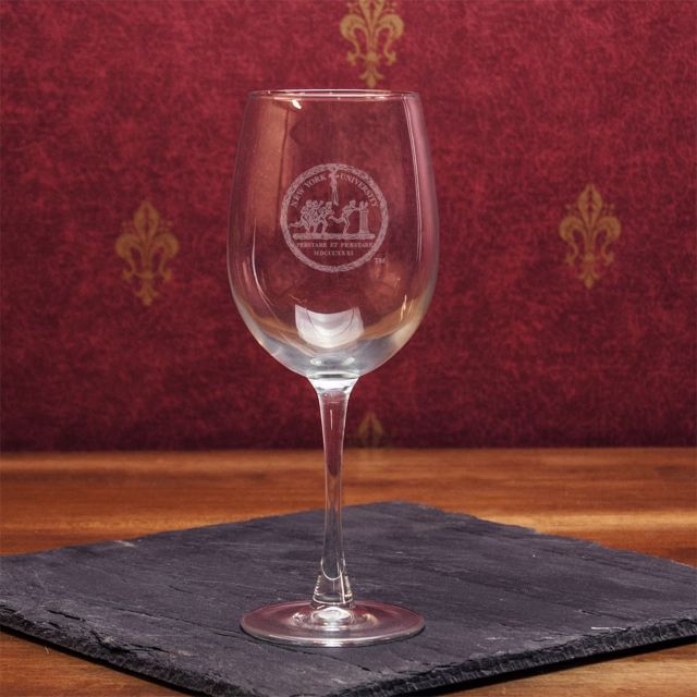 New York University 16 Oz. Wine Glass