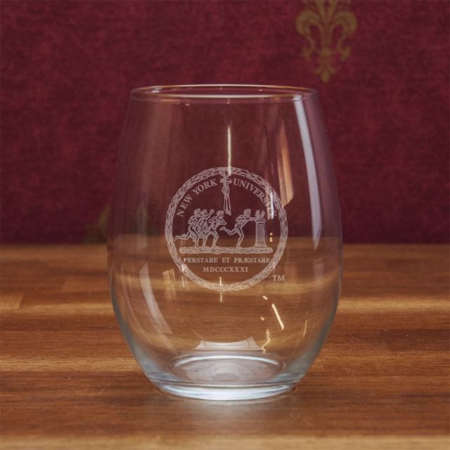 New York University 21 Oz. Stemless Wine Glass