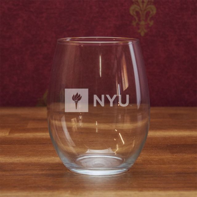 New York University 21 oz. Stemless Wine Glass