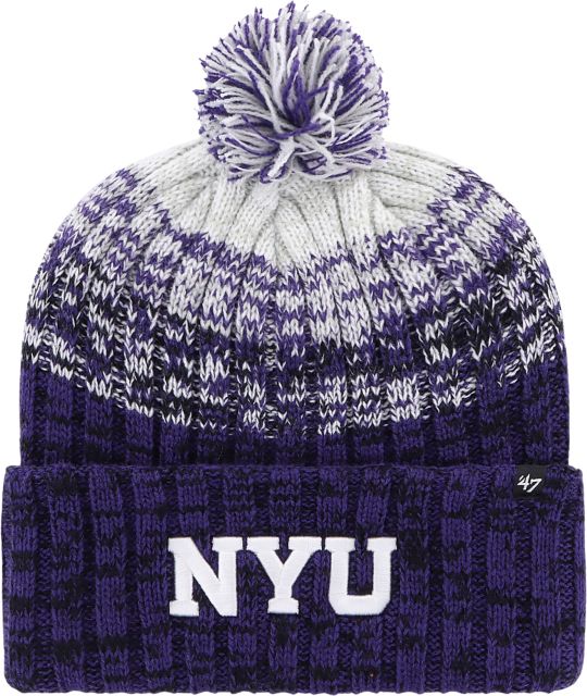 New York University Cuff Pom Beanie