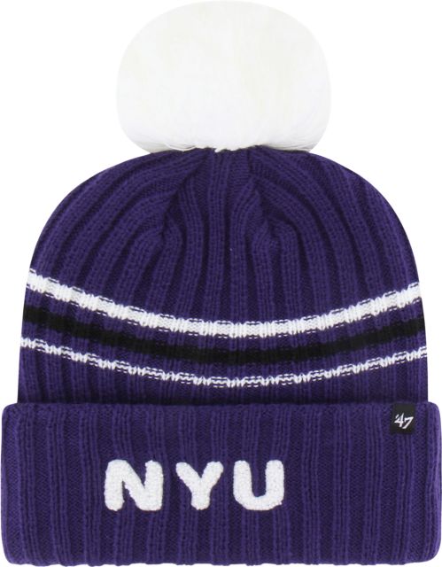 New York University Women's Fuzz Script Cuff Knit Beanie