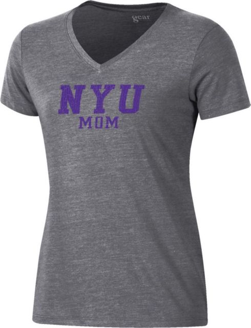 New York University Women's Long Sleeve Tri-Blend V-Neck T-Shirt