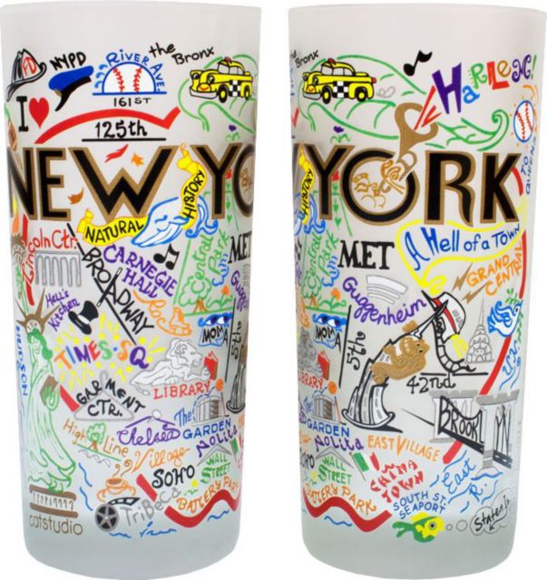 New York University 15 oz. Frosted Glass