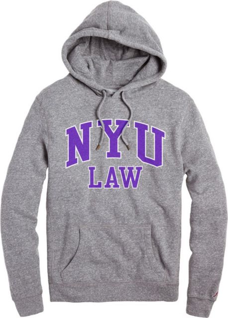 New York University Full-Zip Powerblend Hooded Sweatshirt | Champion | Heather Grey | XLarge