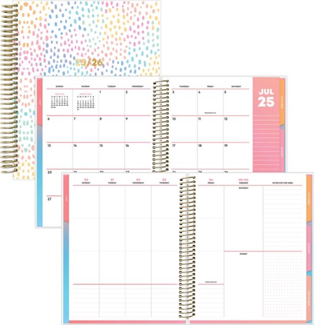Blue Sky AY25/26 Planner Rainbow